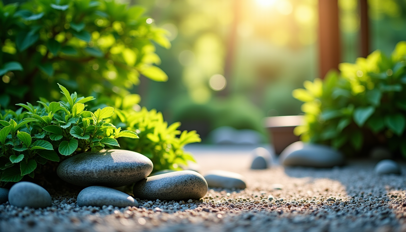 Illustration : une fois les éléments fixes en place, étalez — cultivez votre espace vert : astuces pour un jardin zen