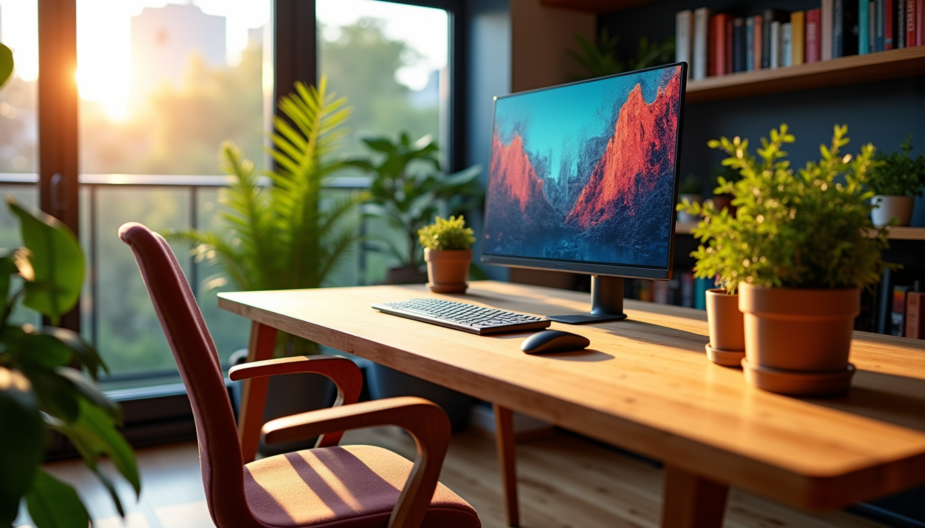 créer un espace de travail inspirant chez soi — passer de longues heures devant un écran peut