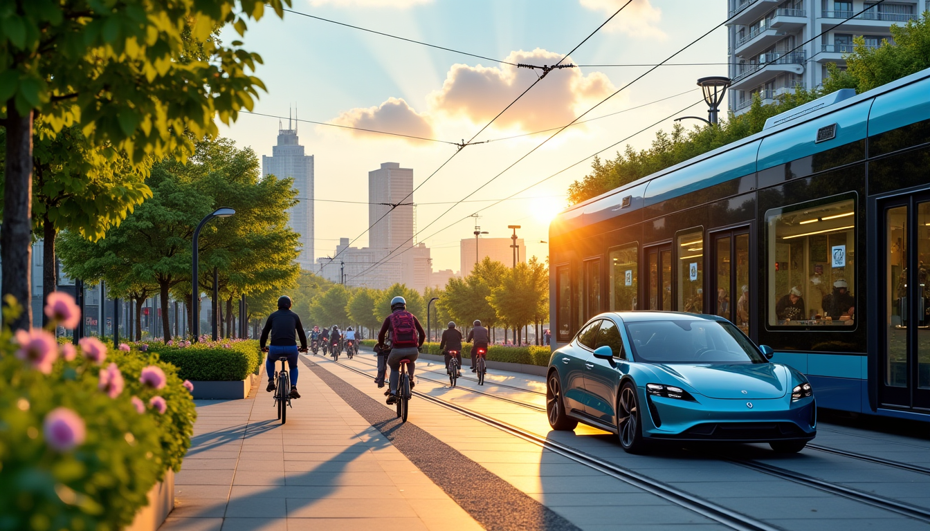 Illustration : ces solutions, loin de remplacer intégralement la voiture, — l'avenir de l'automobile : vers une mobilité durable ?