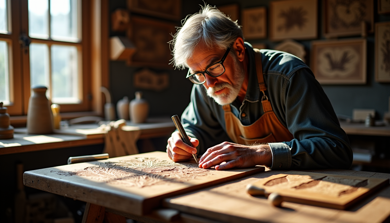 Illustration : d'autres techniques, comme la gravure sur bois ou — créez des merveilles avec des outils simples pour le bricolage