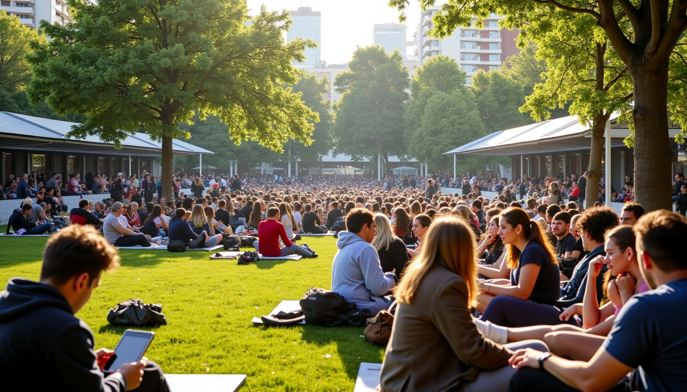 Illustration : des zones de repos sont souvent aménagées pour — fan zone paris : expérience unique pour les fans de sport en plein air
