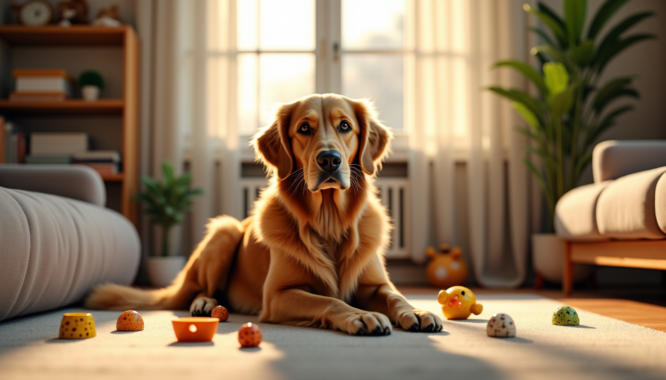 Illustration : l'enrichissement mental est tout aussi crucial. les jouets — anxiété de séparation chez le chien : traitements naturels et solutions durables