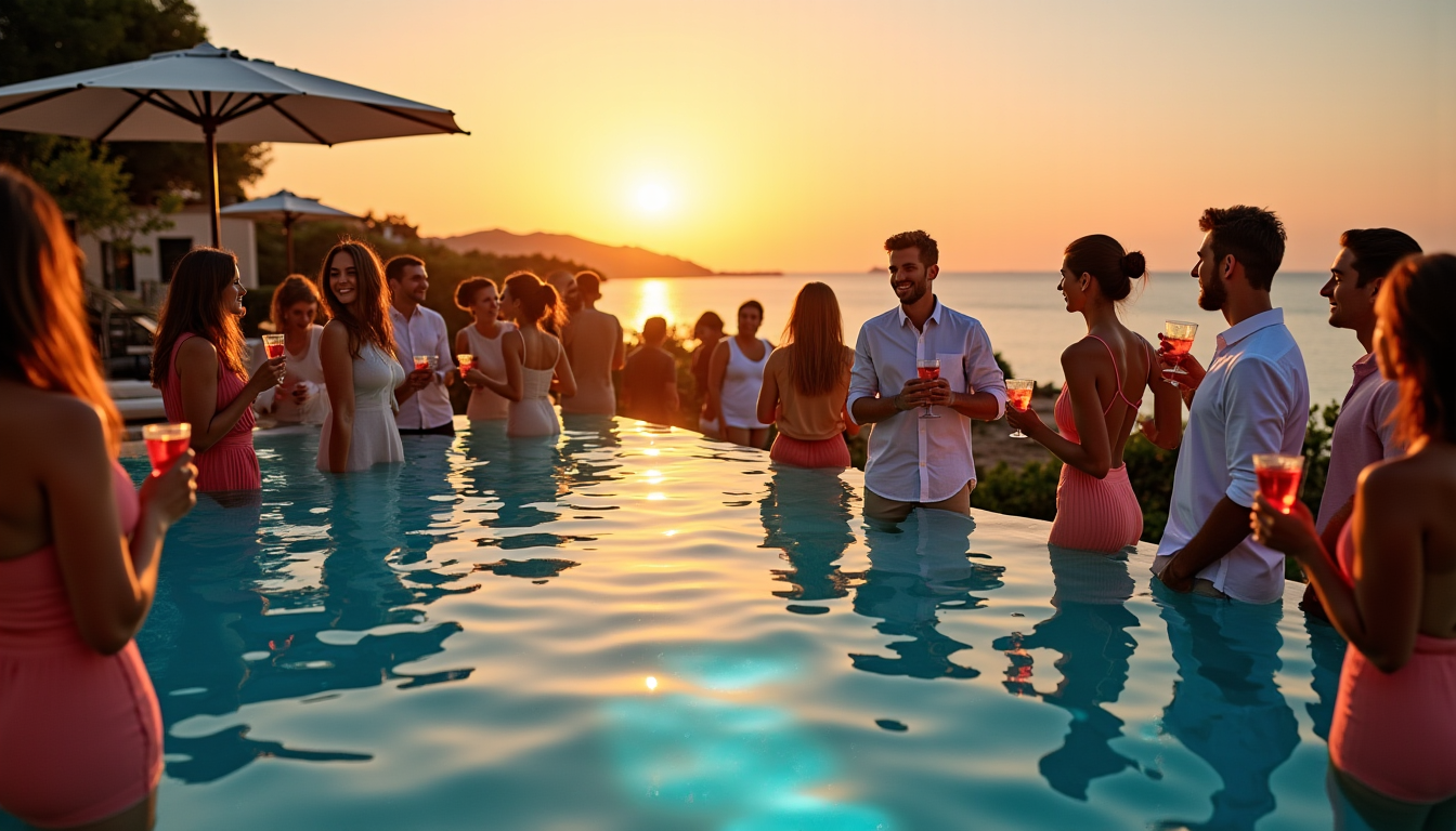 Illustration : . c'est le cadre parfait pour des soirées — pool party malte : où vivre les événements les plus exclusifs