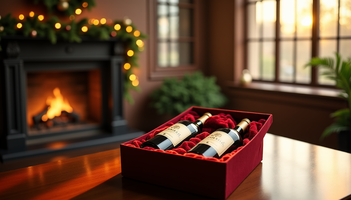Illustration : recevoir un présent de qualité supérieure renforce également — offrir un coffret de vin d'exception à vos collaborateurs pour les fêtes