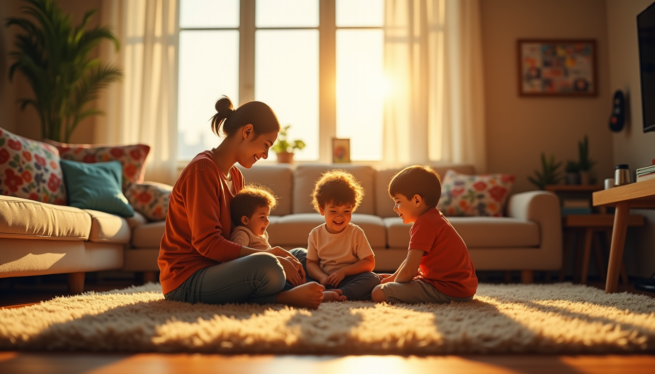 Illustration : armonie familiale. un parent épanoui est un parent — cocon familial : réinventer l'espace de vie