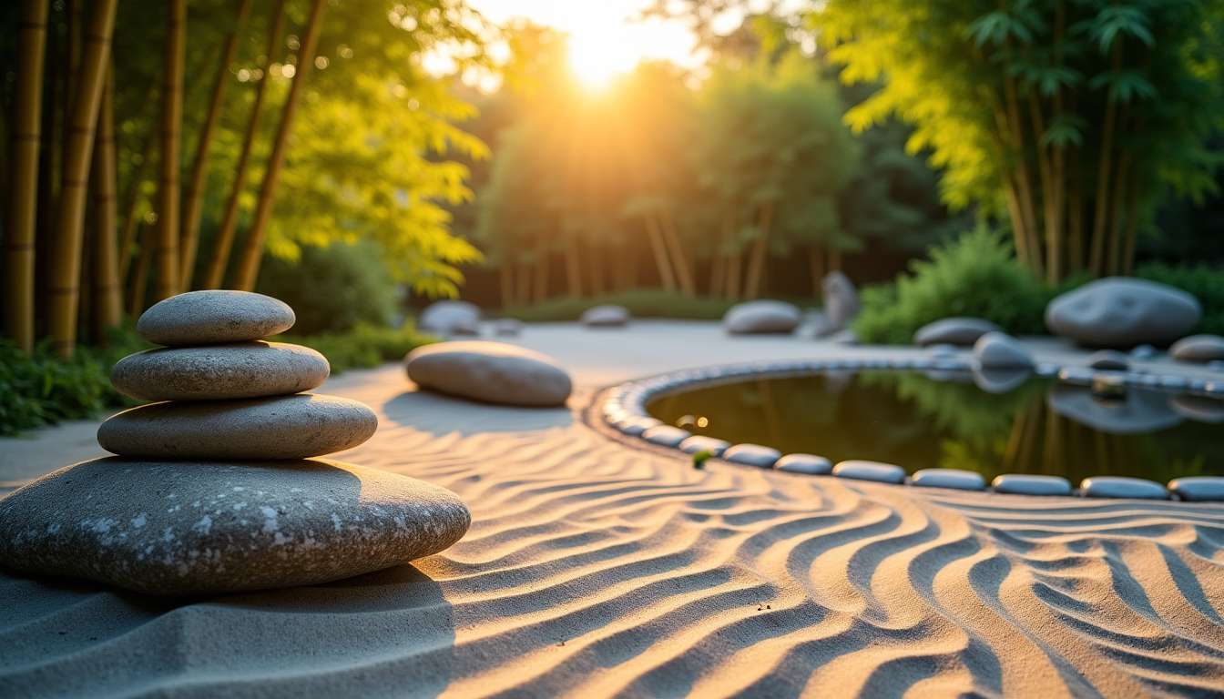 Illustration : enir une destination à part entière, un lieu — créer un havre de paix : astuces pour un jardin zen
