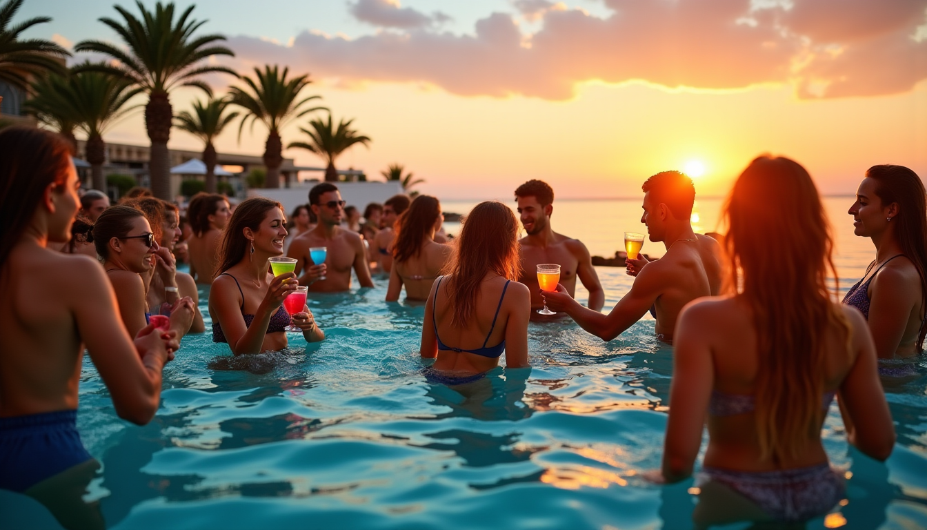 pool party à malte : les meilleurs spots pour danser les pieds dans l'eau — assister à un coucher de soleil depuis une