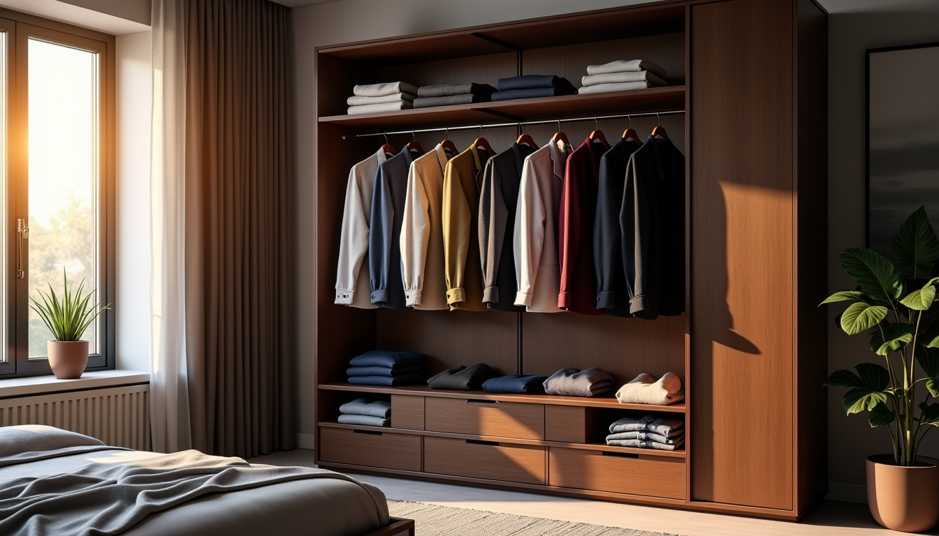 Illustration : nne gestion des couleurs rend votre dressing non — 10 idées pour optimiser un dressing masculin avec style et simplicité