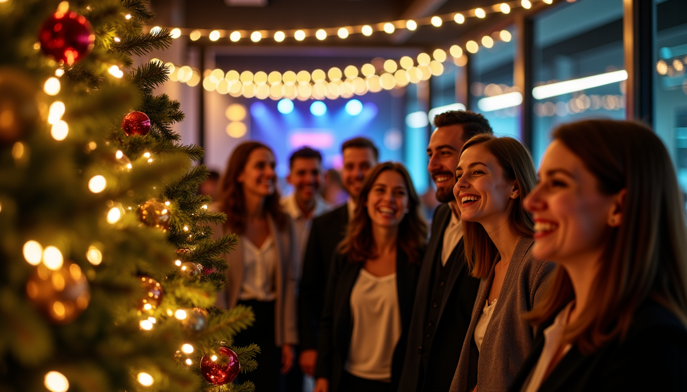 Illustration : s. musique d'ambiance : un dj ou un — arbre de noël en entreprise : un levier de cohésion et de marque employeur à ne pas négliger