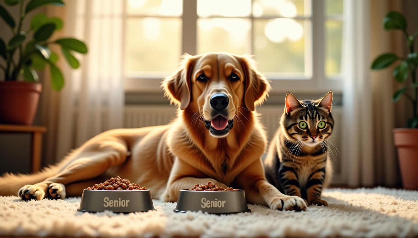 prendre soin de nos compagnons : astuces essentielles pour la santé animale — aliments "senior", souvent avec des compléments pour les