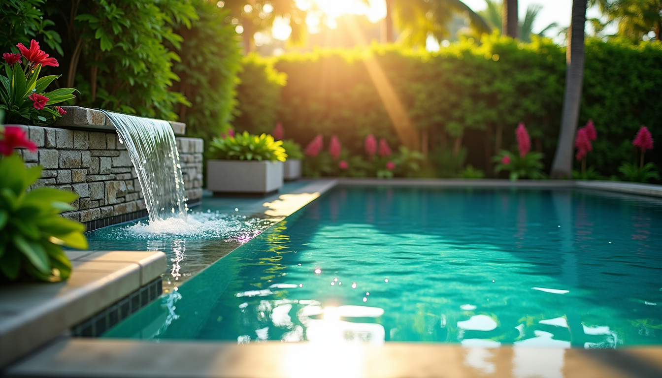 Illustration : le doux murmure de l'eau est intrinsèquement relaxant. — aménager sa piscine : 7 astuces pour un espace paradisiaque