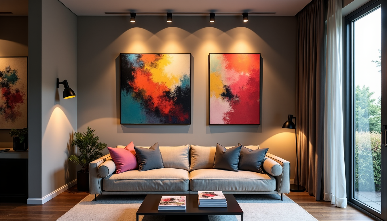 Illustration : les spots directionnels, les rails d'&eacute;clairage ou les &mdash; d&eacute;co art : comment transformer votre int&eacute;rieur en galerie d'art vivante