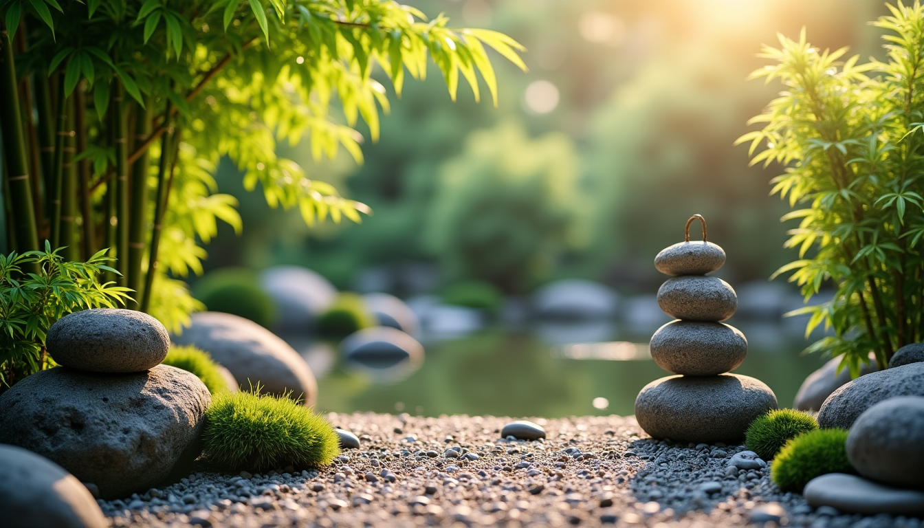 aménager un jardin zen extérieur pour retrouver la sérénité — apparaître comme des éléments naturels, érodés par le