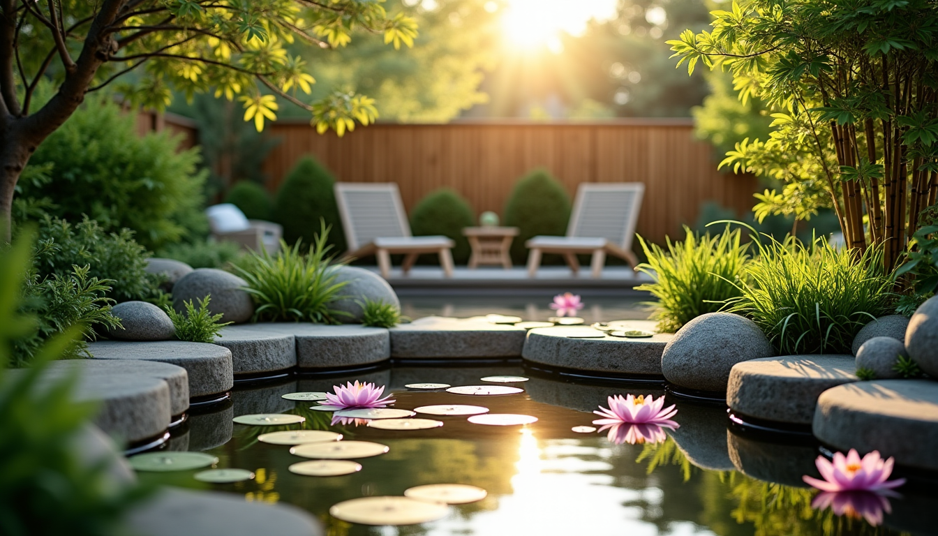 Illustration : s ressources sur la cr&eacute;ation de jardins th&eacute;matiques &mdash; transformer sa piscine en un bassin zen et relaxant