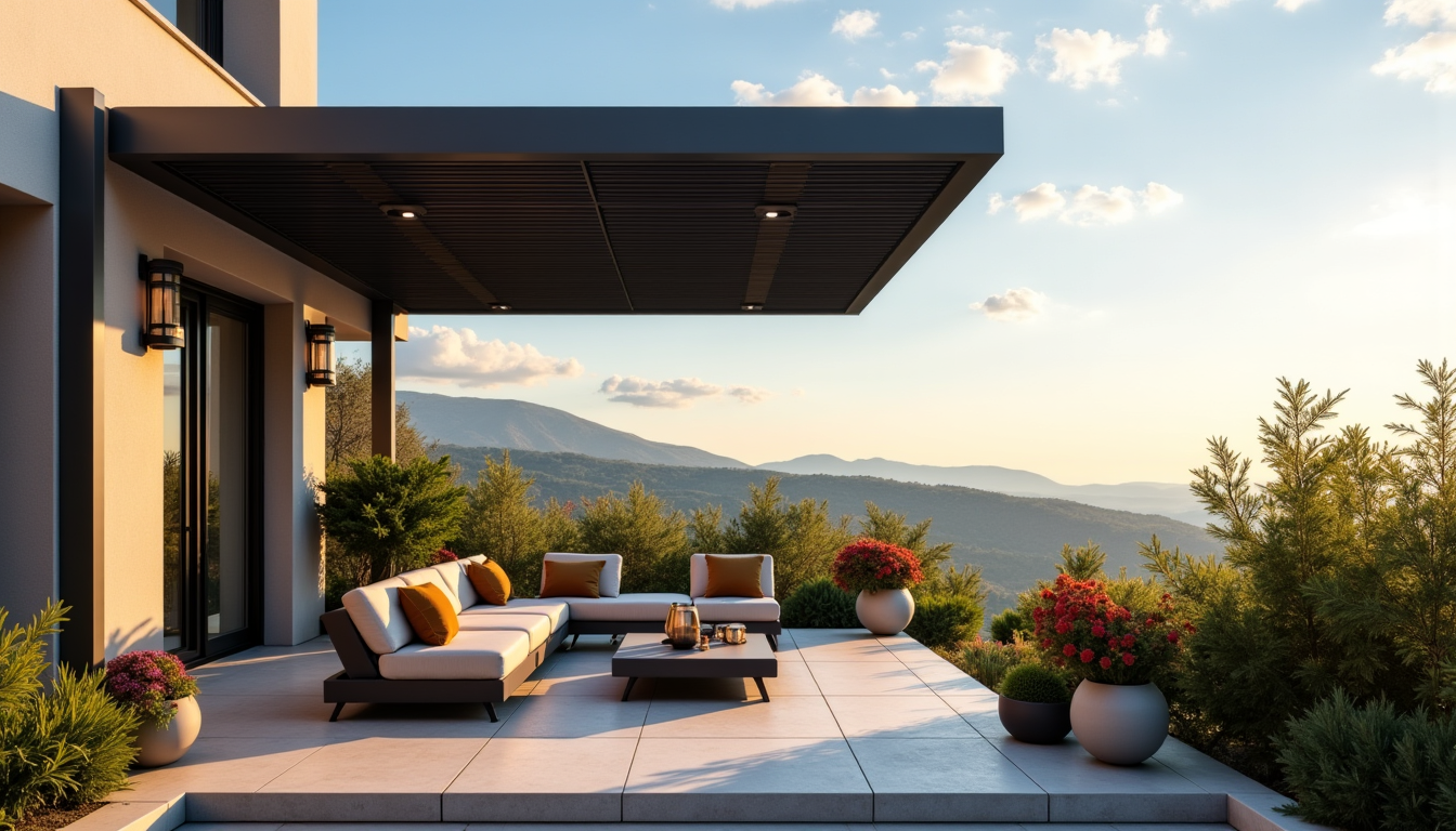Illustration : ces options, combinées à une bonne intégration paysagère, — choisir la meilleure pergola bioclimatique pour votre terrasse ?