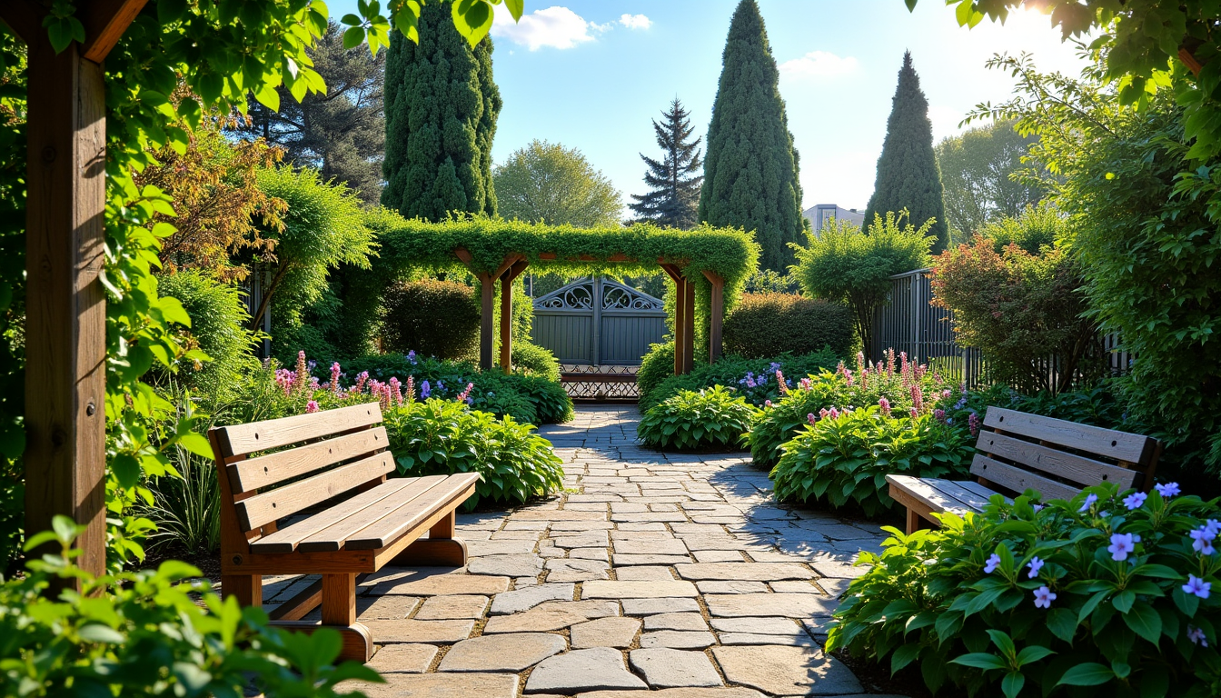 Illustration : e bois, la pierre ou le fer forgé — créez votre paradis vert à la maison avec un jardin unique