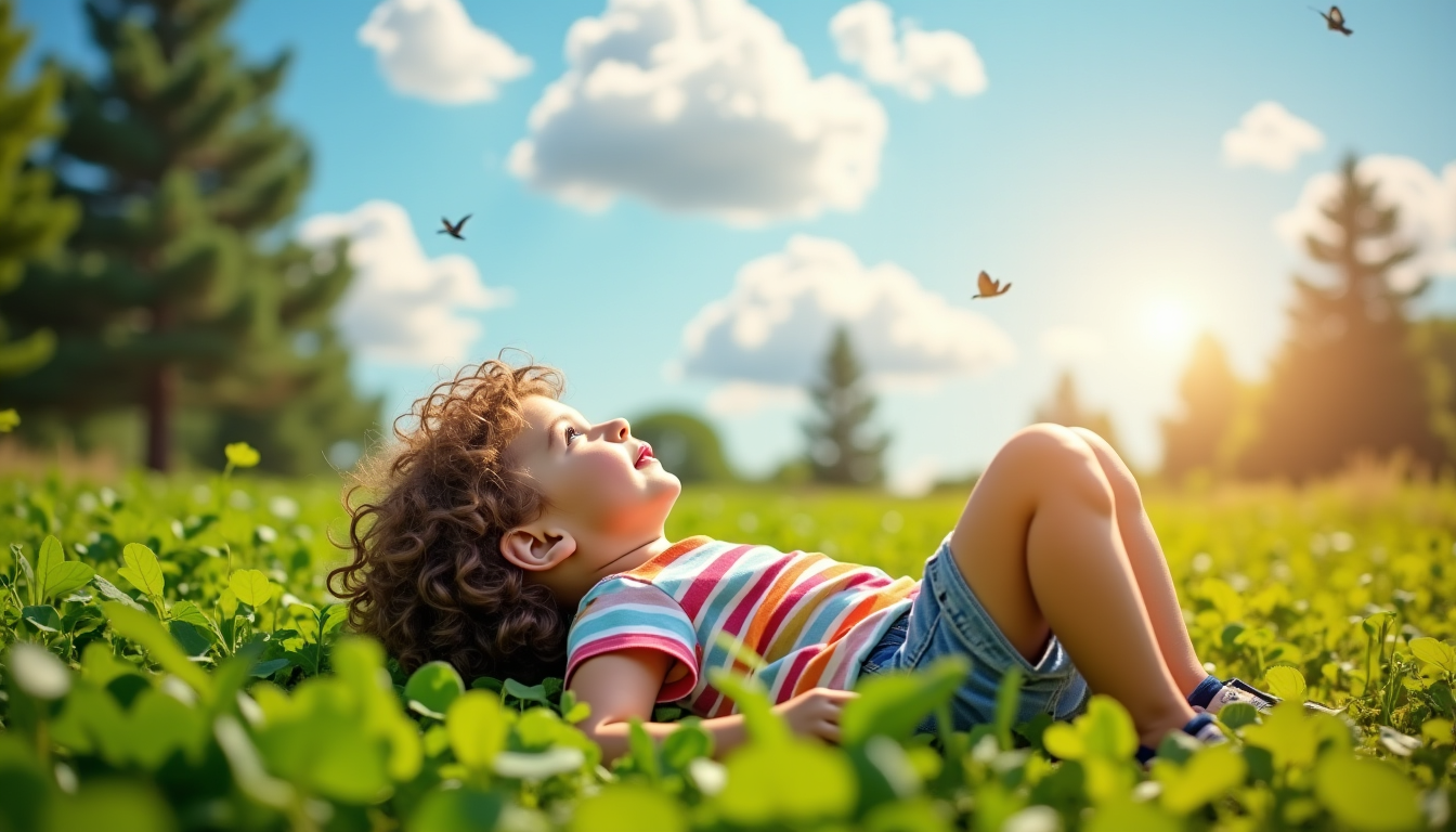 Illustration : observer les formes des nuages, écouter le chant — 10 astuces pour stimuler la créativité des enfants