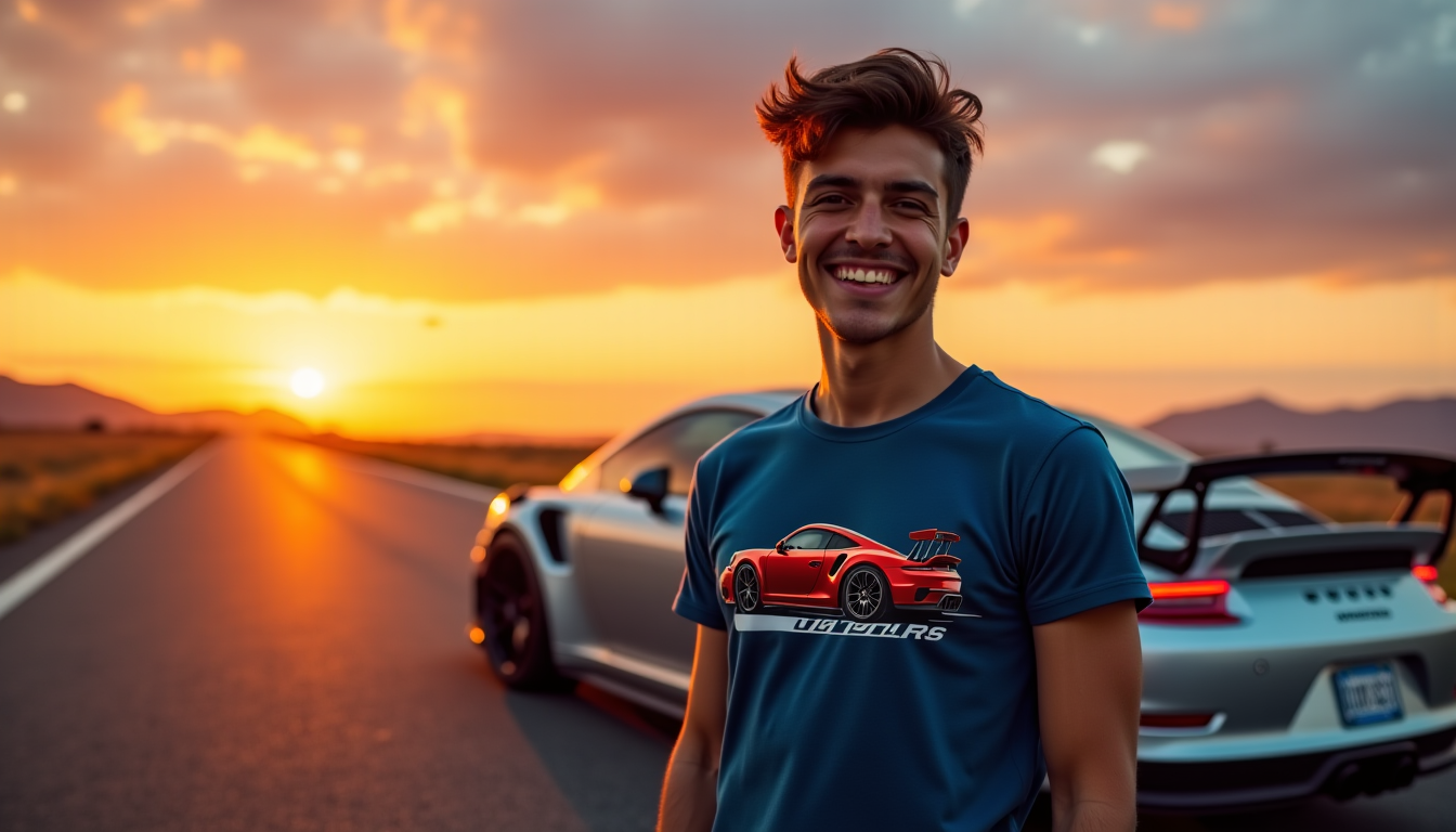 Illustration : che, littéralement, et de partager son amour pour — le t-shirt porsche 911 gt3 rs est le cadeau idéal pour les passionnés d'automobile