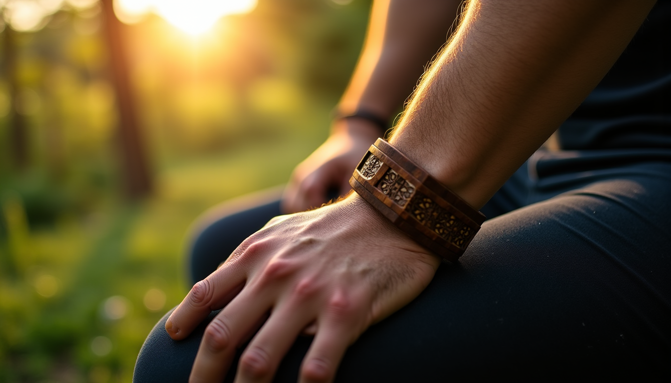 Illustration : lorsque vous ne portez pas votre bracelet, rangez-le — bracelet en bois pour homme : le secret d'un style unique et naturel