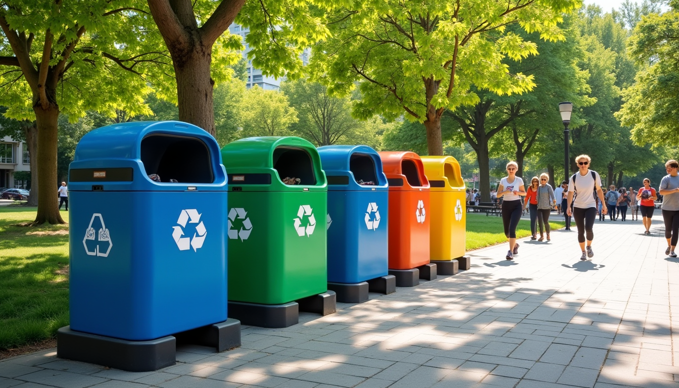 poubelles de tri sélectif pour collectivités : guide complet d’achat et d’installation — à l'extérieur (parcs, rues, abords de bâtiments), la