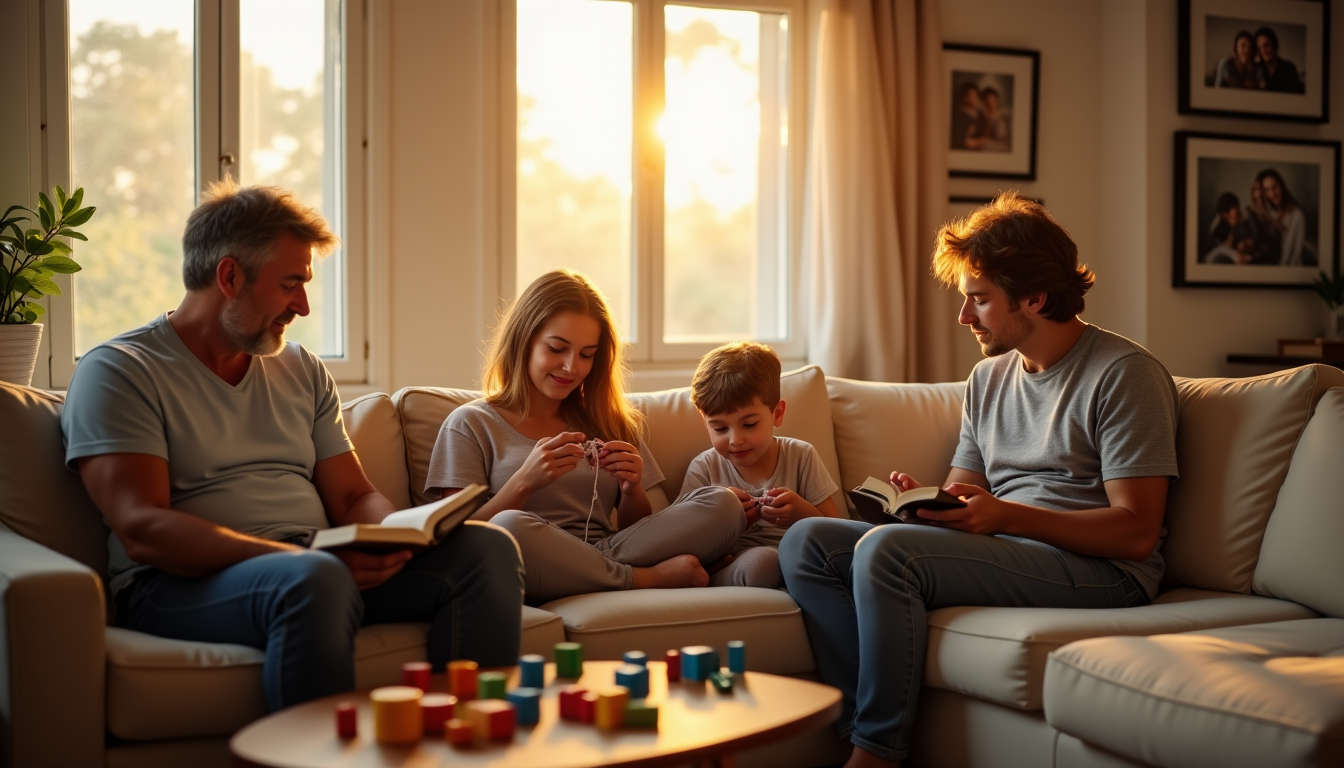 Illustration : ne meilleure écoute de soi et à identifier — liens invisibles de la famille moderne
