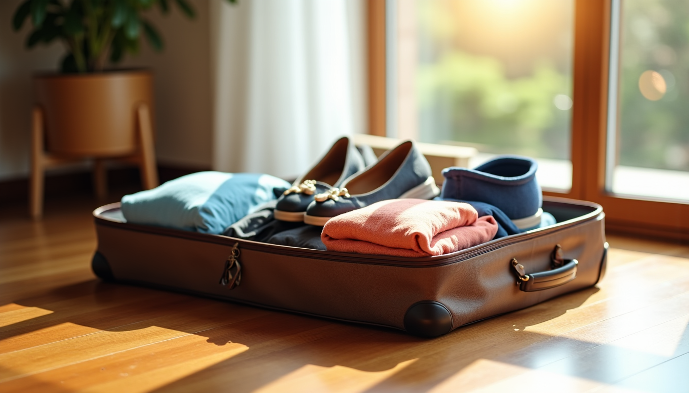 Illustration : les chaussures, souvent encombrantes et potentiellement salissantes, devraient — voyager léger : astuces pour un sac parfaitement optimisé