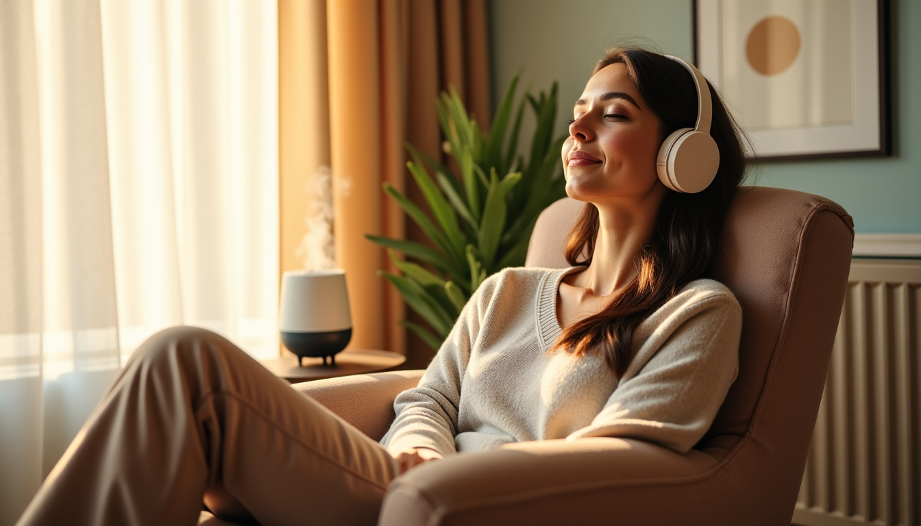 Illustration : ud, écouter de la musique douce. prépare le — prendre soin de sa santé au quotidien : astuces essentielles