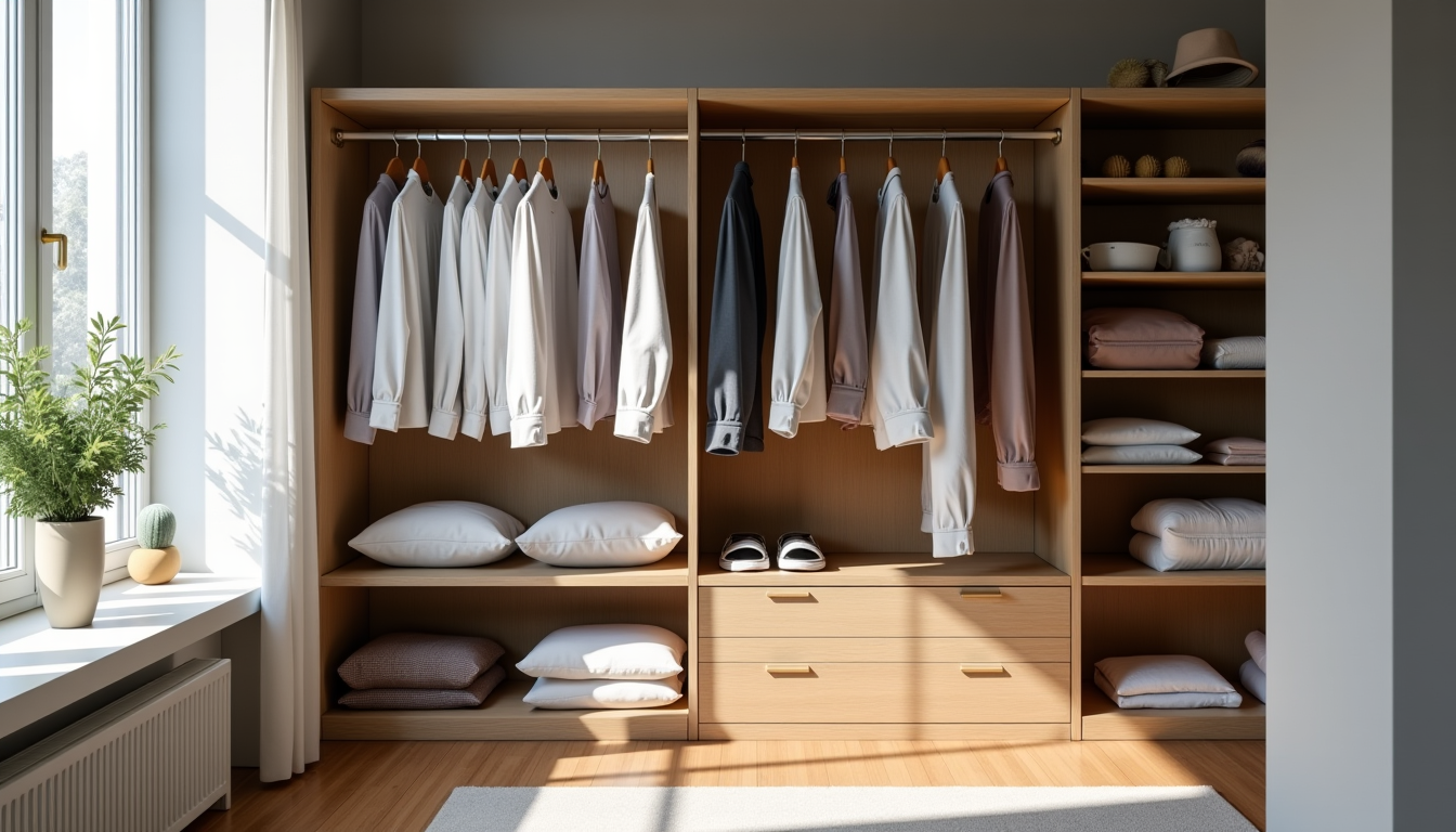maison : astuces pour optimiser chaque espace intérieur — l'utilisation de cintres fins permet de gagner de