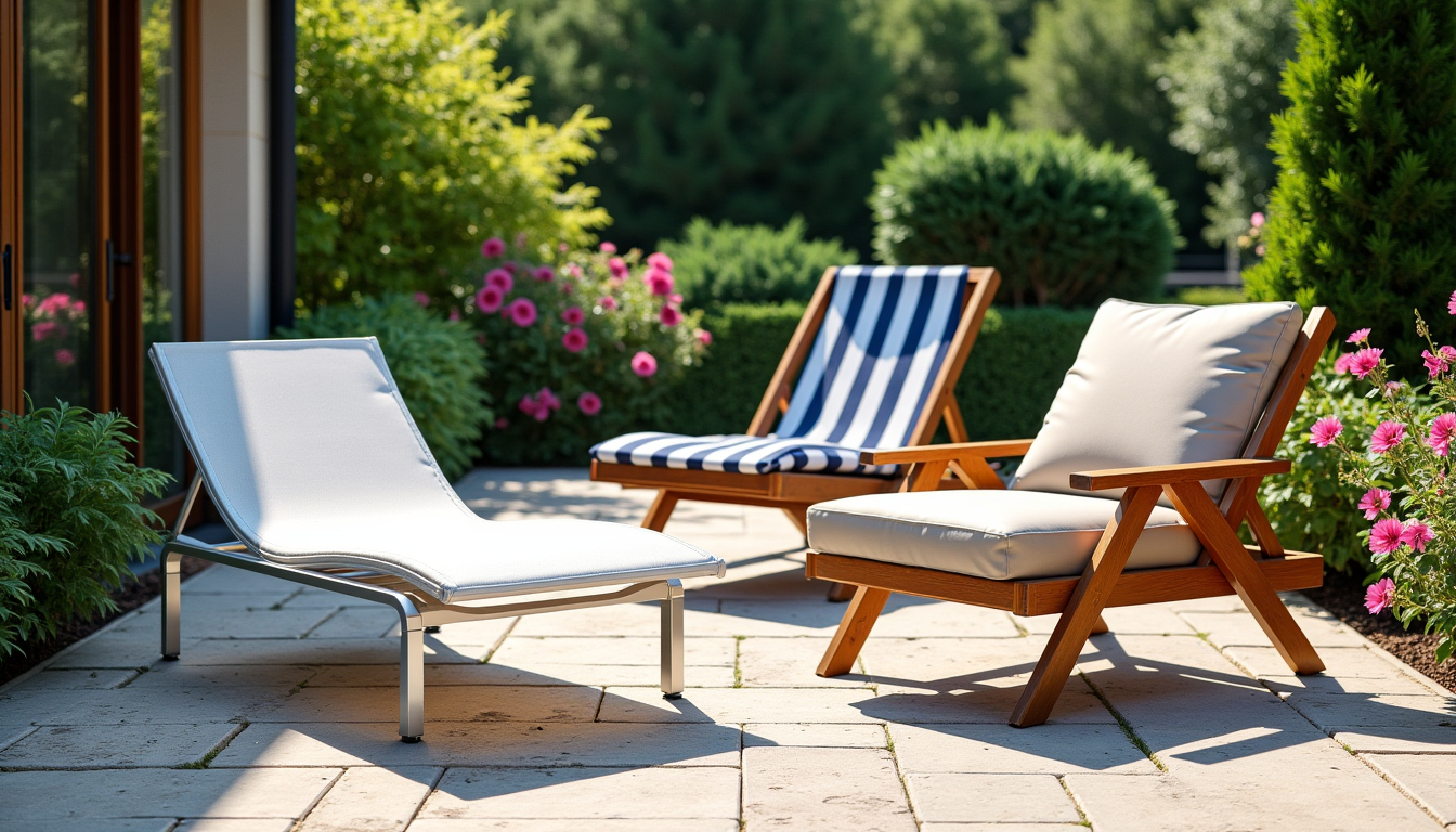 Illustration : les matériaux impactent non seulement l'esthétique et le — différences entre fauteuil relax, transat et chaise longue