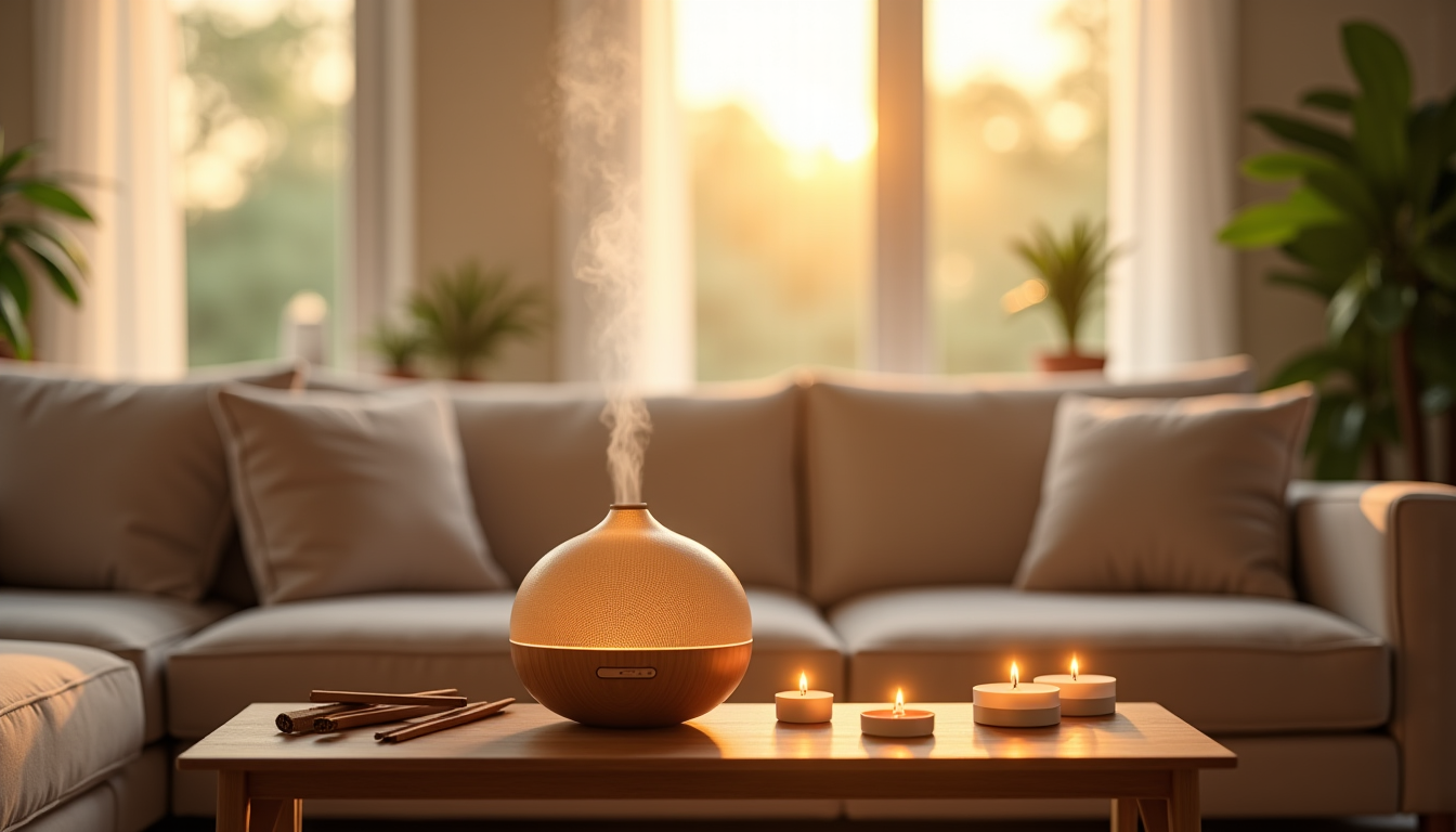 créer un cocon de sérénité chez soi — diffuseurs d'huiles essentielles, bougies parfumées, encens naturels ou
