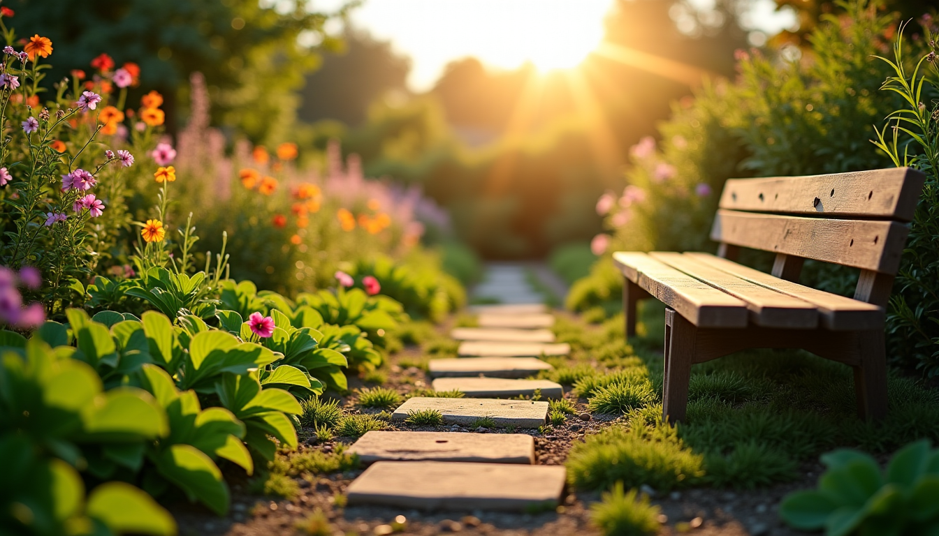 Illustration : ations d’anxiété, et le fait de vous entourer — créer un jardin de style slow living : le guide pas à pas pour un espace apaisant