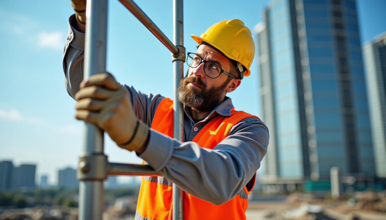 règles de sécurité à respecter avec un échafaudage roulant de grande hauteur — les phases de montage et de démontage d'un