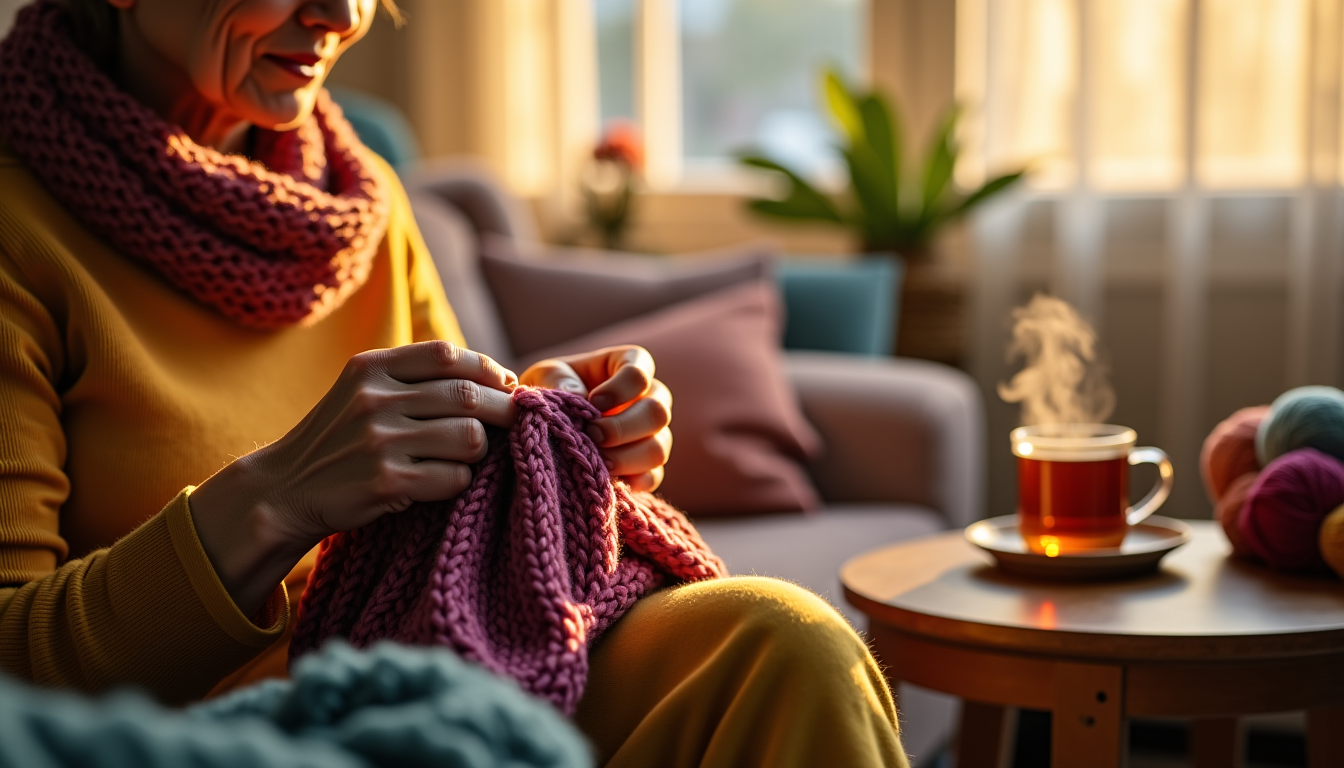 activités créatives pour enrichir vos moments de détente — le mouvement répétitif et rythmique des aiguilles ou