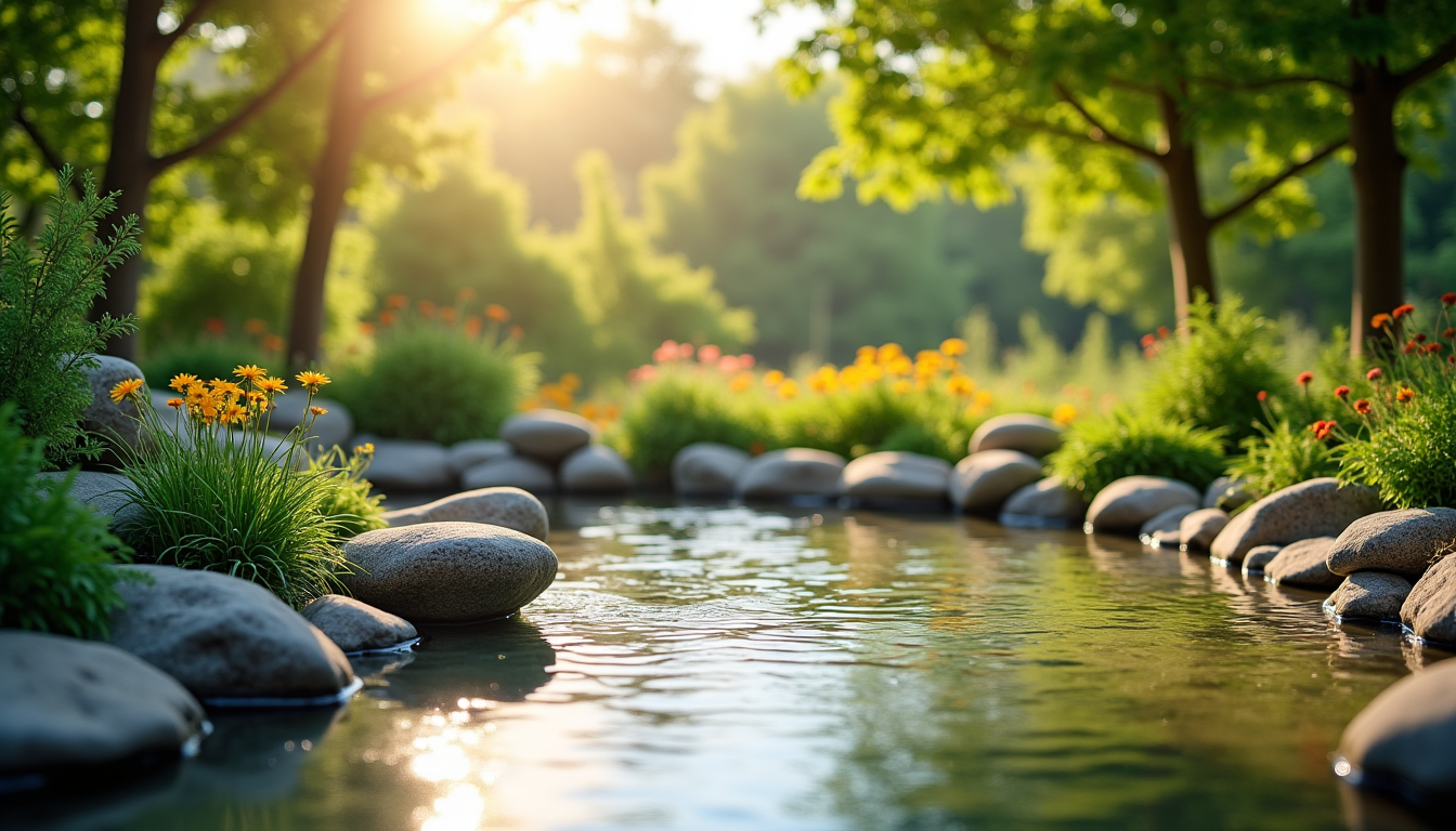nos conseils pour aménager un bassin de jardin authentique et apaisant — après avoir creusé, déposez une couche de sable