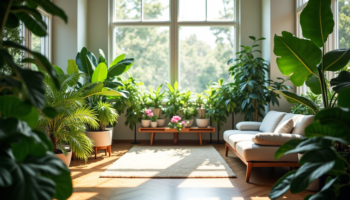 Illustration : ment plus sain. mélangez plantes vertes et plantes — éléments naturels : sublimer votre intérieur avec style