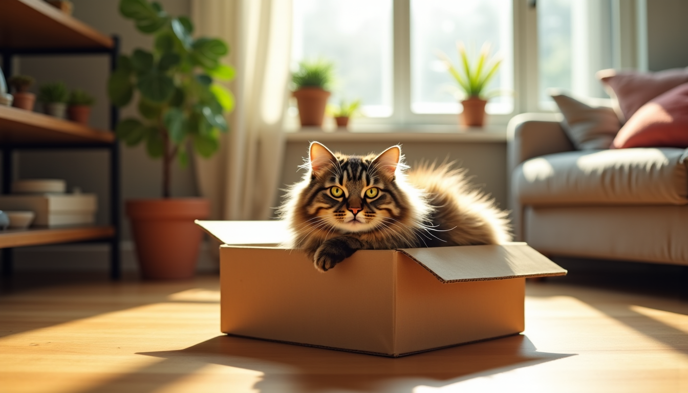Illustration : pour la santé animale globale de nos félins, — les chats aiment-ils tant les boîtes en carton ?