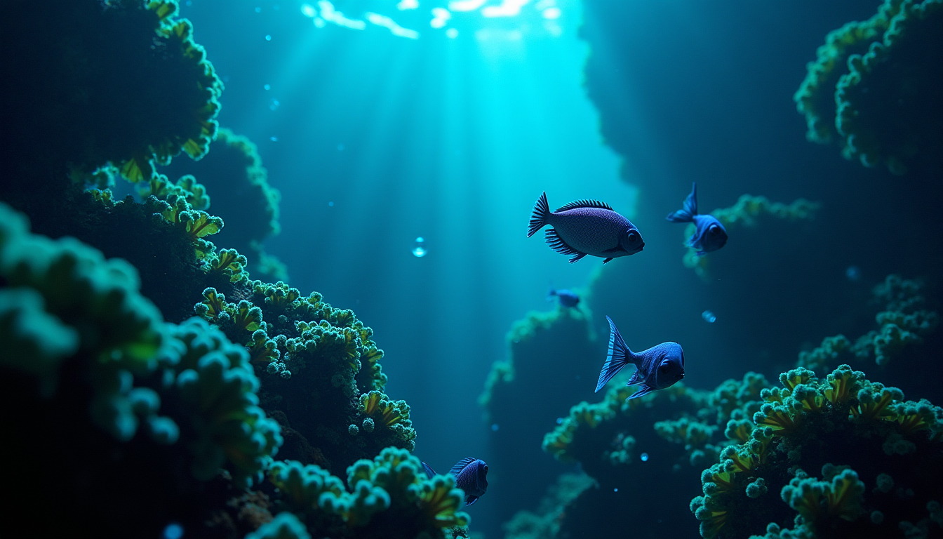 Illustration : irs de lumière pour éclairer leur environnement immédiat — mystères fascinants du monde sous-marin des poissons