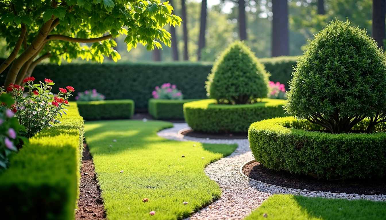 créer un havre de paix verdoyant dans votre jardin — ces délimitations peuvent être physiques (murets, haies) ou
