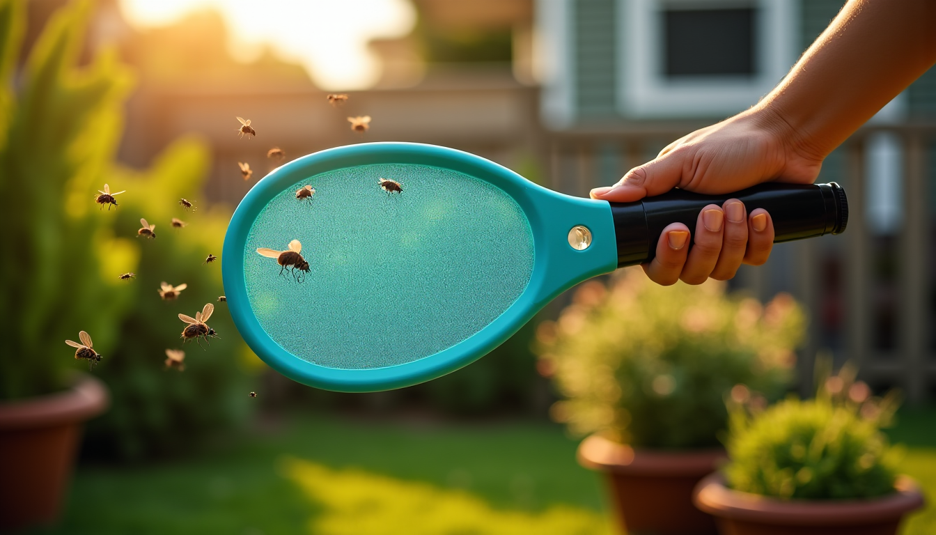 Illustration : ctes) faible (dissuasion temporaire) branchement électrique — peut-on vraiment se débarrasser des insectes avec une raquette anti moustique ?