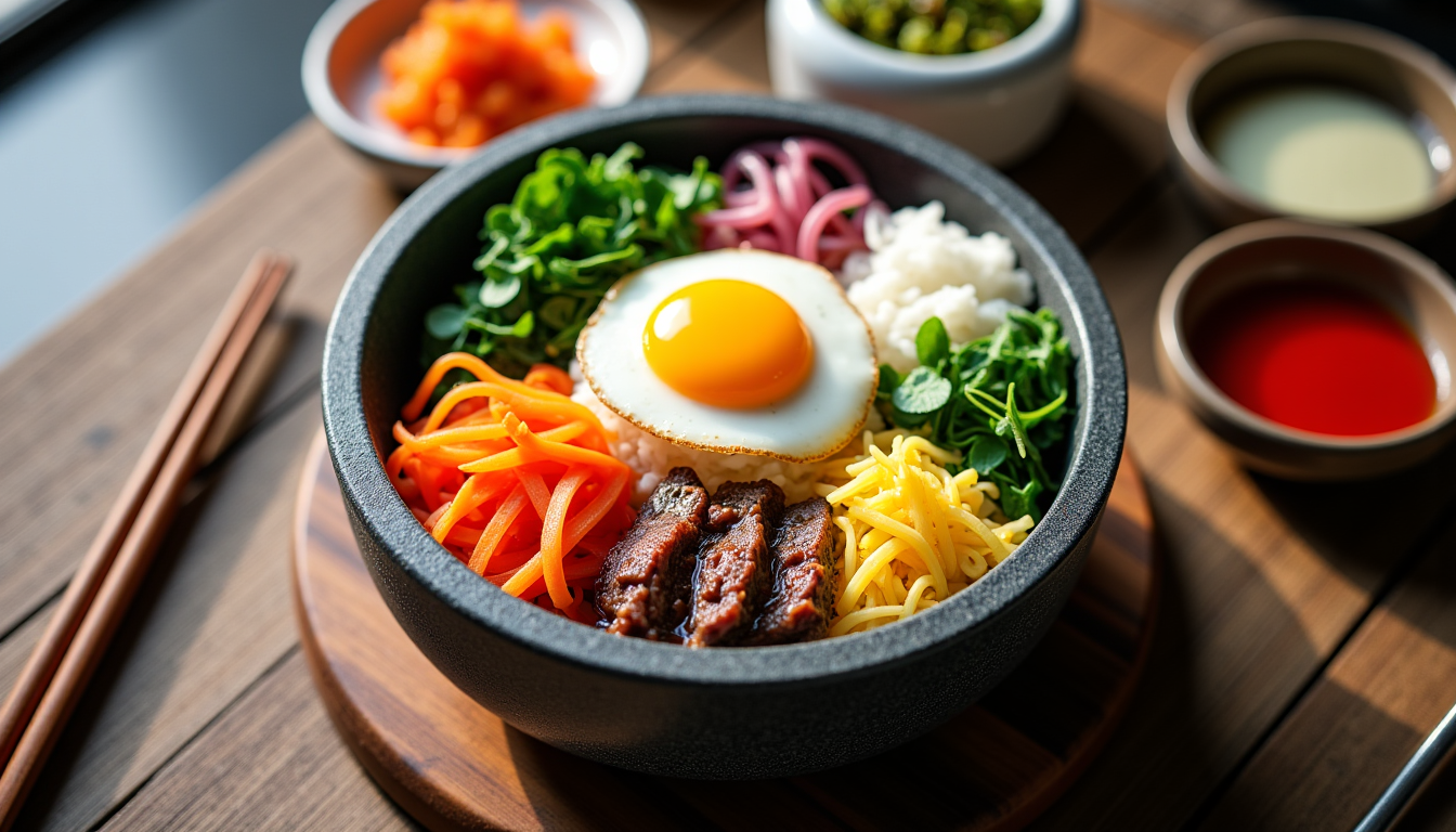 faire un bibimbap coréen équilibré et rapide ? — préparez le riz à l'avance si votre emploi