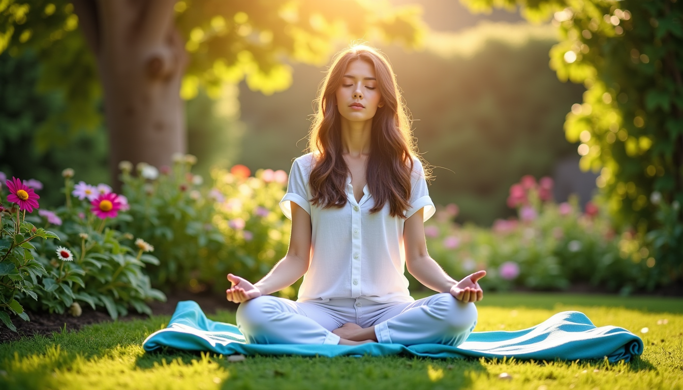Illustration : pratiquer la pleine conscience, la méditation, ou simplement — l'élégance naturelle au cœur de la beauté éternelle