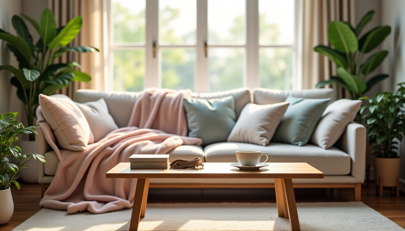 ambiance cocooning pour un intérieur chaleureux et accueillant — r, facilité d'entretien jetés de canapé, plaids légers,