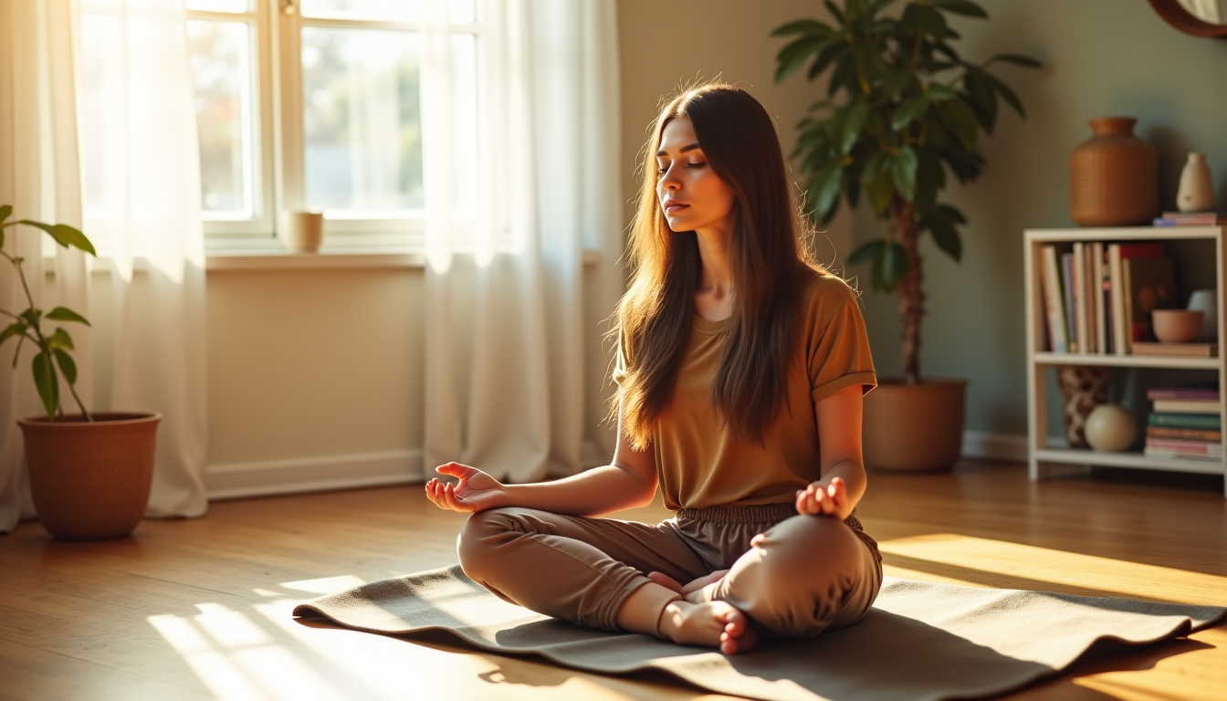 Illustration : us aidant à rester présent et connecté à — 10 techniques de méditation pour connecter avec son soi profond