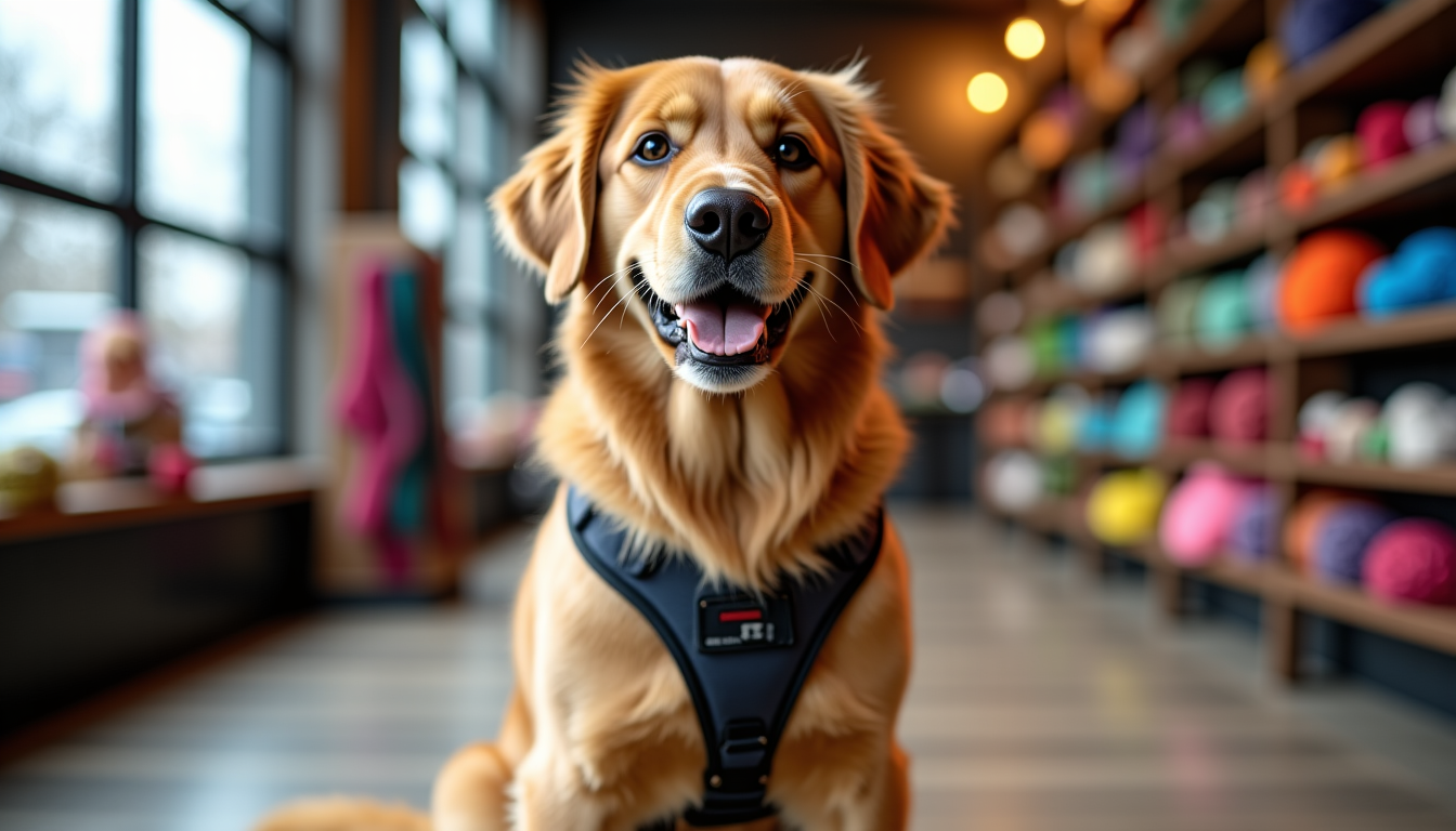 Illustration : n'hésitez pas à faire essayer le harnais à — critères essentiels pour acheter un harnais pour chien robuste et confortable