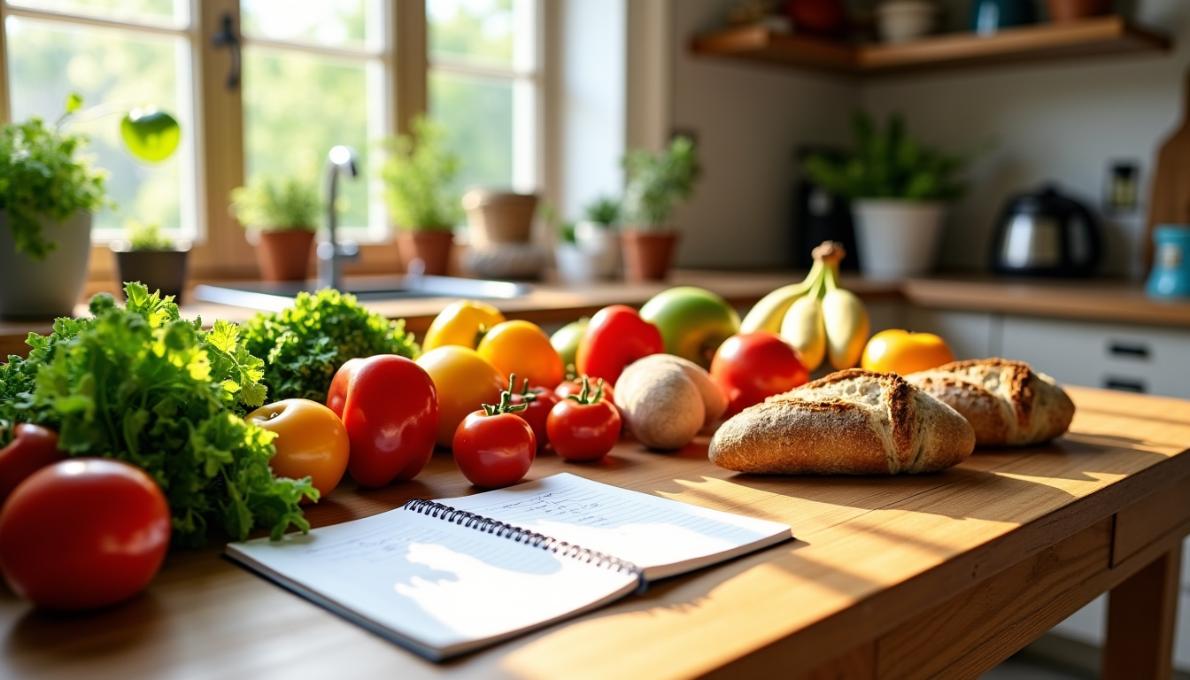 Illustration : une fois votre menu établi, dressez une liste — équilibrer son assiette au quotidien sans se priver : le guide simple