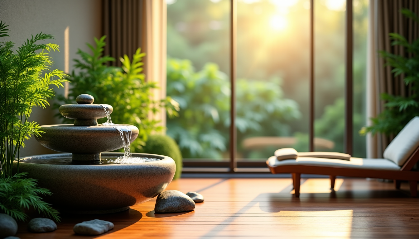 Illustration : au-delà des plantes, l'eau est également un élément — créer un intérieur zen avec des astuces simples et efficaces