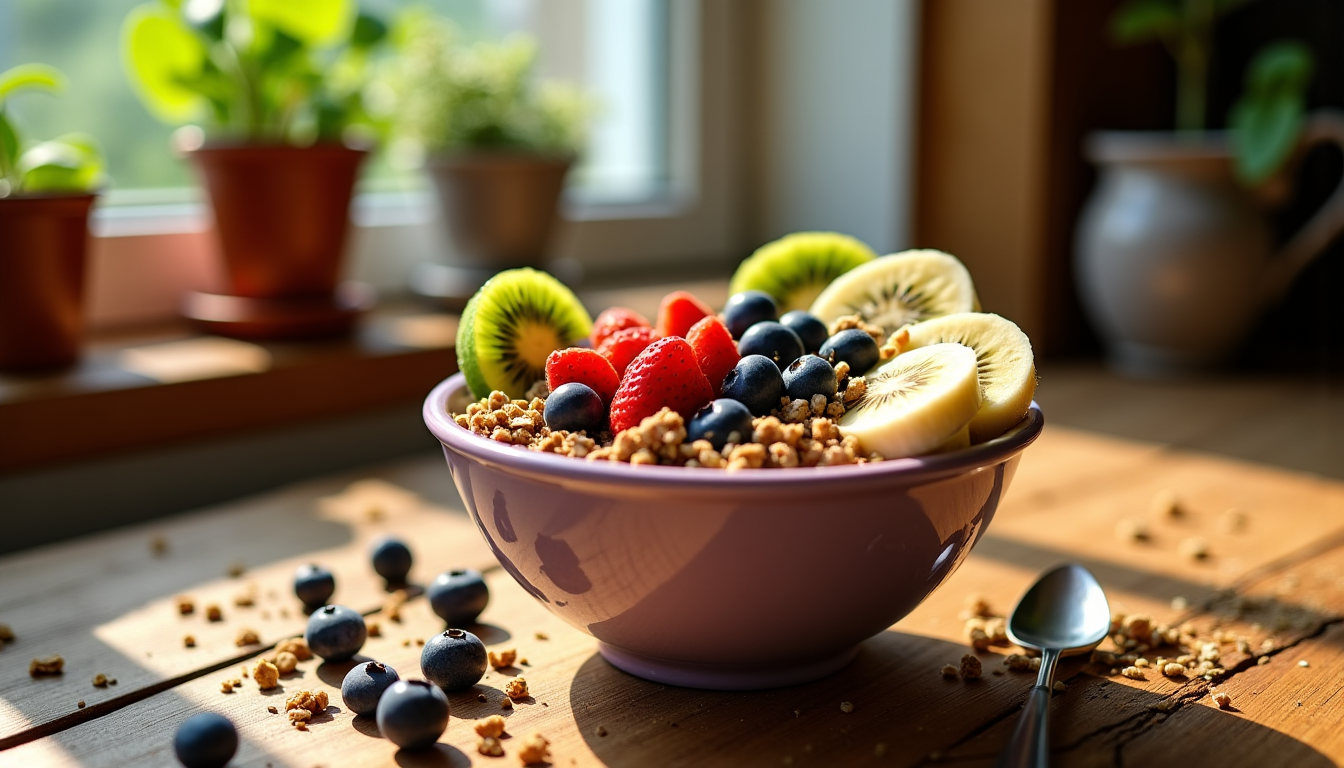 recette du smoothie bowl équilibré et rapide pour le petit-déjeuner — voici une meilleure recette smoothie bowl, conçue pour