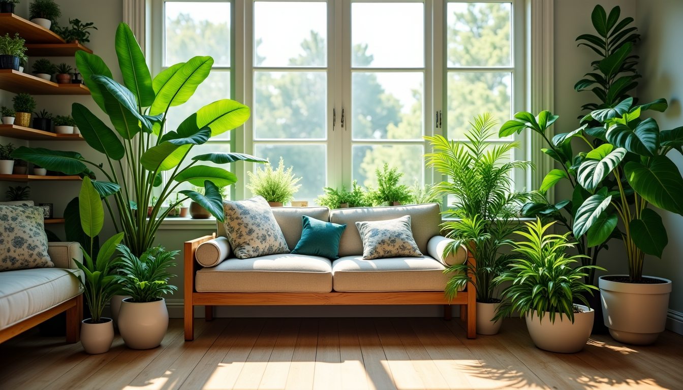 Illustration : pour que vos plantes jouent pleinement leur rôle — plantes d’intérieur qui purifient réellement l’air de votre maison