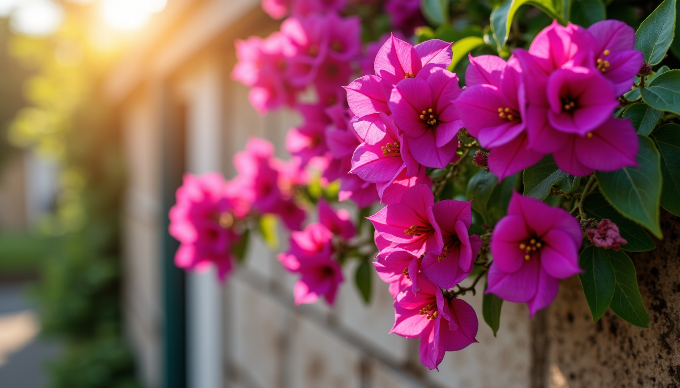 plantes décoratives qui résistent à la chaleur et à la sécheresse — avec ses bractées vives et généreuses, le bougainvillier