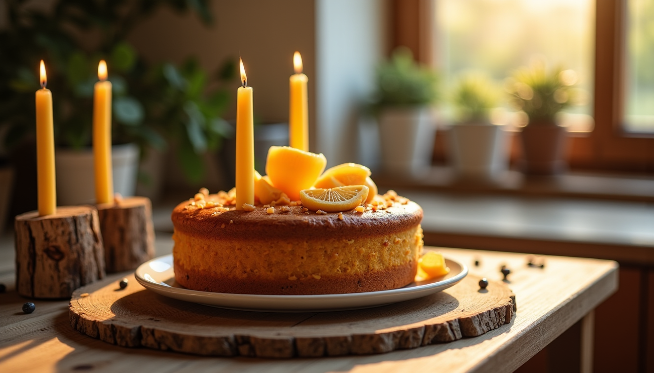 Illustration : pour une touche plus originale, pensez à des — bougies d'anniversaire en cire d'abeille : le secret d'un gâteau plus sain et chaleureux